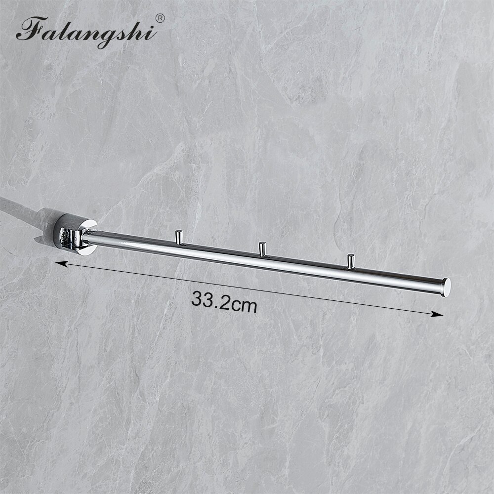 Messing Kledingrek Chroom Gepolijst Swivel Kleerhanger Wall Mount Hanger Droogrek Kleren Organisatie WB3023: 33cm Length