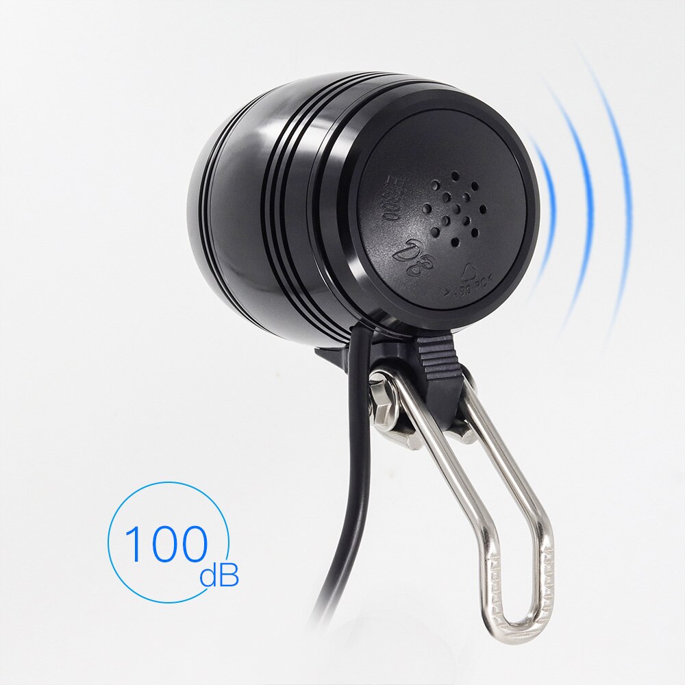 WEXPLORE Ebike Koplamp Ingebouwde Luidspreker Ingang 24V 36V 48V 100Lux LED Licht E Fiets Lamp Elektrische Fiets scooter Onderdelen: Light Grey