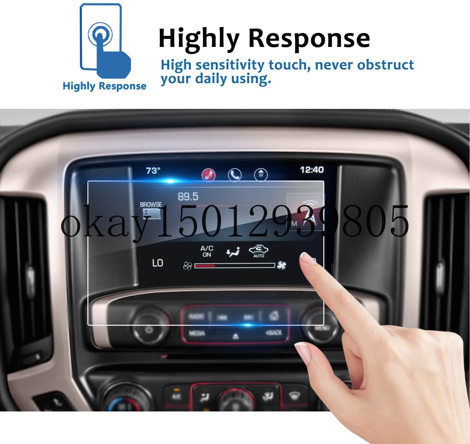 Til gmc sierra 1500 2500hd 3500hd 8 tommer intellilink bilnavigationsskærmbeskytter, høj klarhed  (8- tommer)