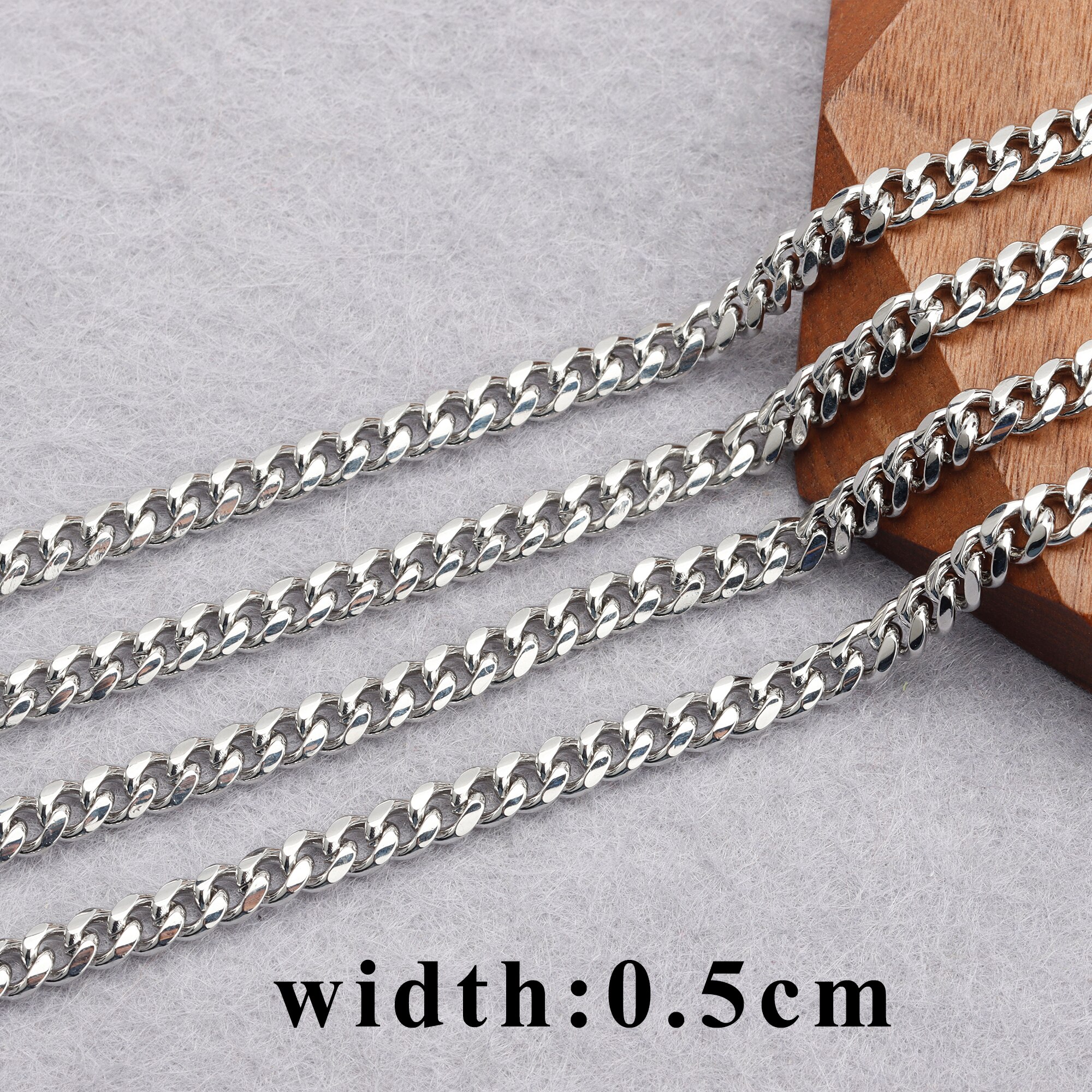 YEGUI C155, cadena diy, chapado en oro de 18 k, 0,3 micrones, metal de cobre, chapado en rodio, fabricación de joyas, collar de pulsera diy, 1 m/lote