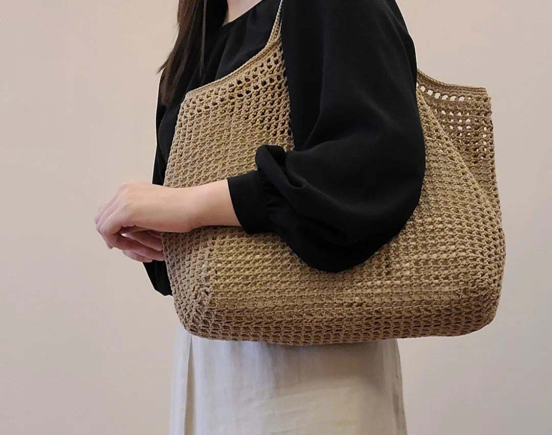 Bag Crochet Kit with yarn DIY hole Shoulder Bags kits beginner Handbag Knitting Crocheting set with material pattern vedio