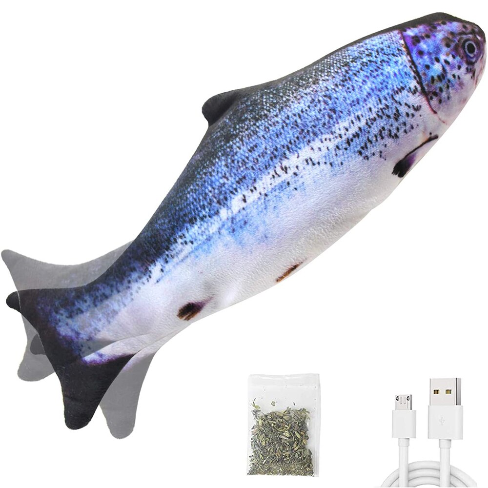 Floppy fish kattleksak rörlig fiskleksak för katter interaktiv floppande katt kicker fisk leksak dans vicka fisk kattmynta leksaker: Lax
