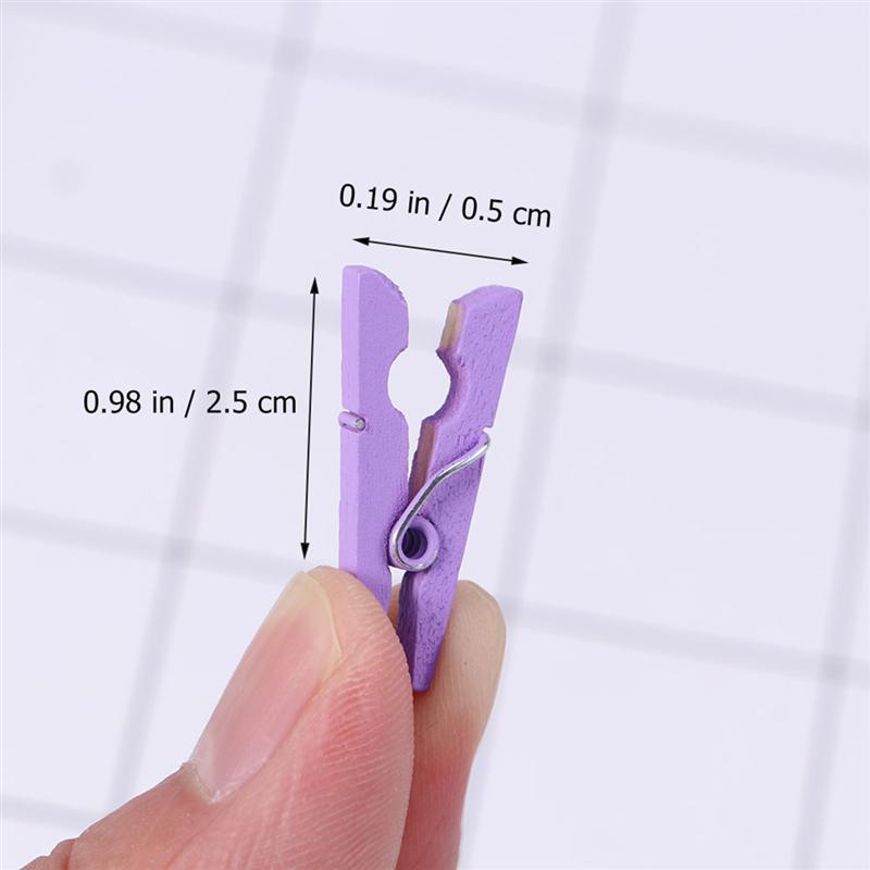 100 Pcs Mini Houten Utility Papier Clips Wasknijper Foto Foto Clips Kabel Clips Foto &#39;S Organizer Clips Voor Opknoping Foto &#39;S