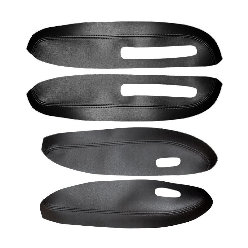 Apoyabrazos de puerta de coche para Peugeot 307, 2004, 2005, 2006, 2007, , , 4 Uds., cubierta de cuero de microfibra embellecedora