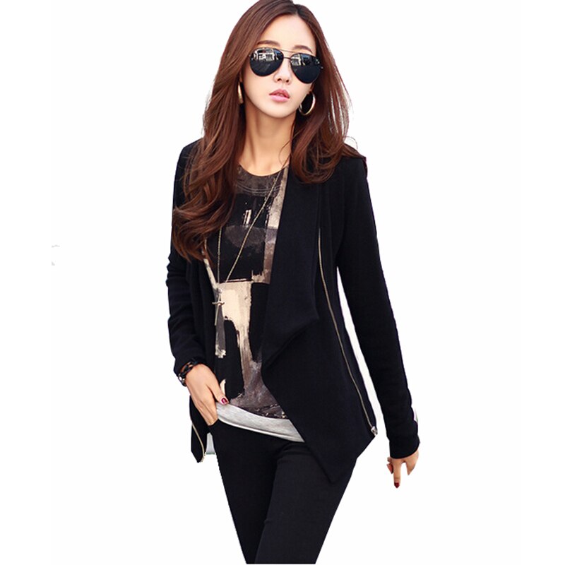 Vrouwen Zwarte Rits Vest Trui Lange Mouwen Slanke Vesten Gedrapeerde Kraag Vrouwelijke Herfst Casual Vest Truien