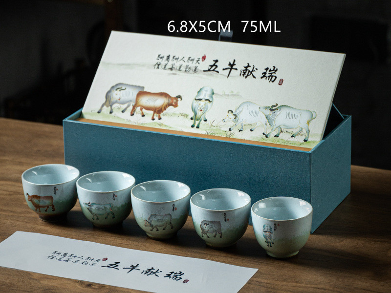 DXUIALOI Japanischen stil high-temperatur brennen keramik Kung Fu teetasse einzigen tasse 4 tasse set haushalt tee schüssel tee haus tee-set