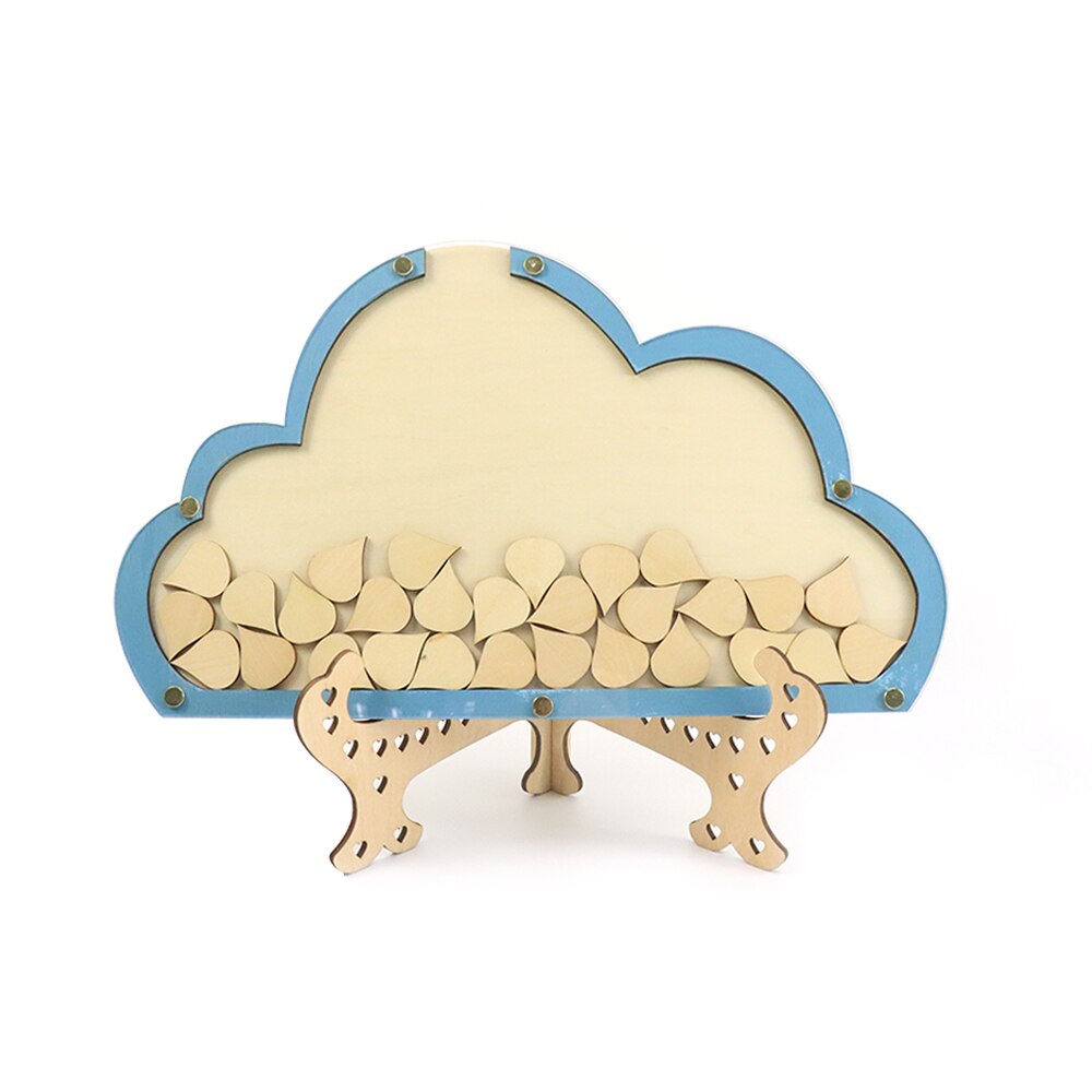 3D Wolken Einzigartige gästebuch Hochzeit Mit 100 stücke regentropfen Rustikalen Süße Gästebuch Hochzeit Wünsche Kasten holz Kasten