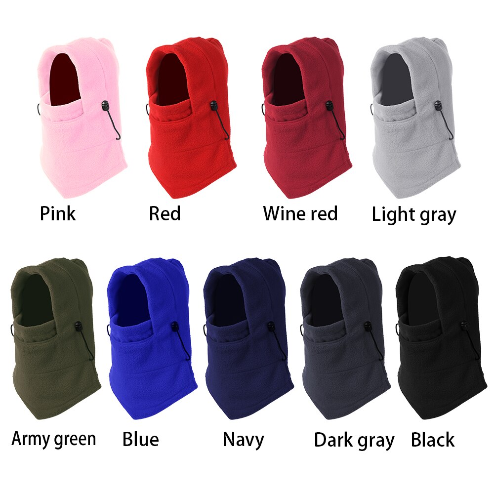 1 PC Winter Outdoor Windproof Snood Hood Hat Warm Thermal Fleece Balaclava Scarf Cycling Hiking Full Ski Face Cover Neck Warmer