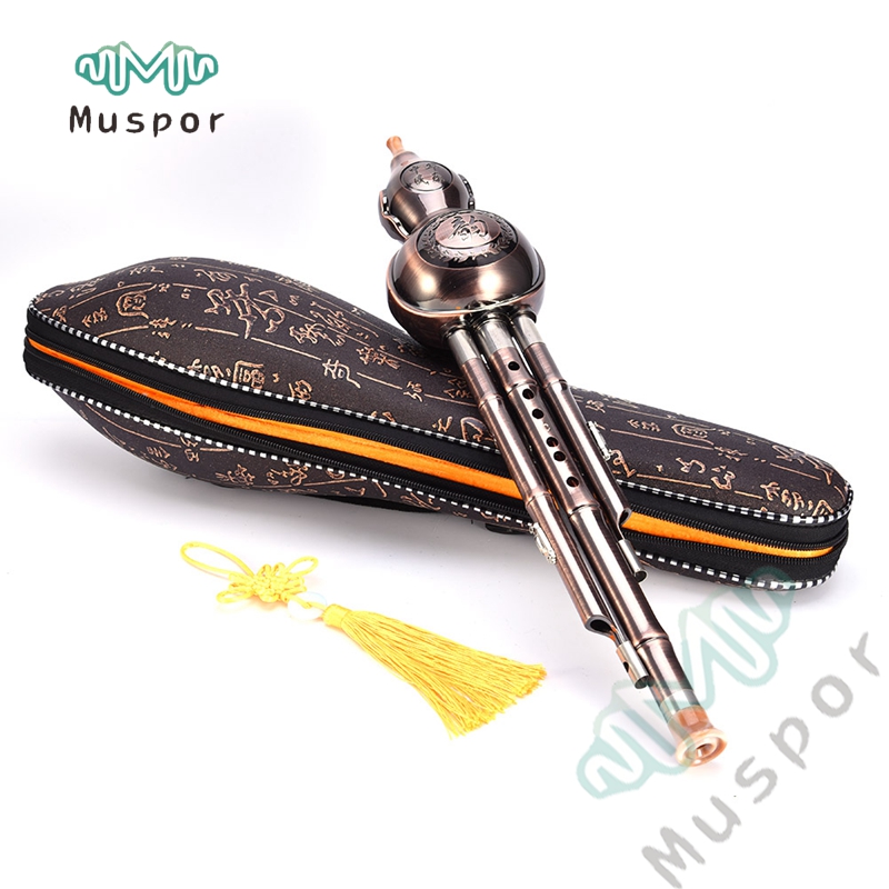 Three Tone Hulusi Flute Copper Plating ABS Gourd Flauta Crashproof Dampproof Calabash Flute