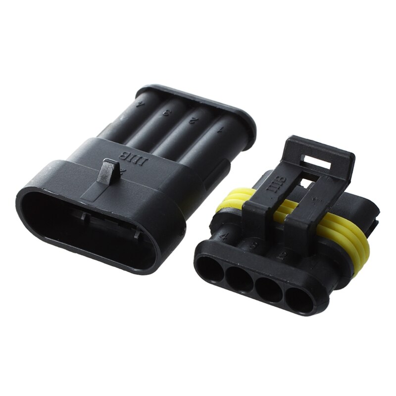 5 Kit 4 Pin Way Waterproof Electrical Wire Connector Plug