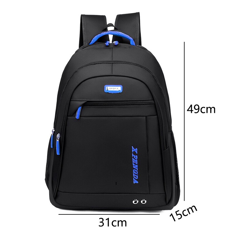 Large Capacity Backpack Boys School Bags for Teenage Waterproof Nylon Men Bagpack Casual College Style High Student Backbag