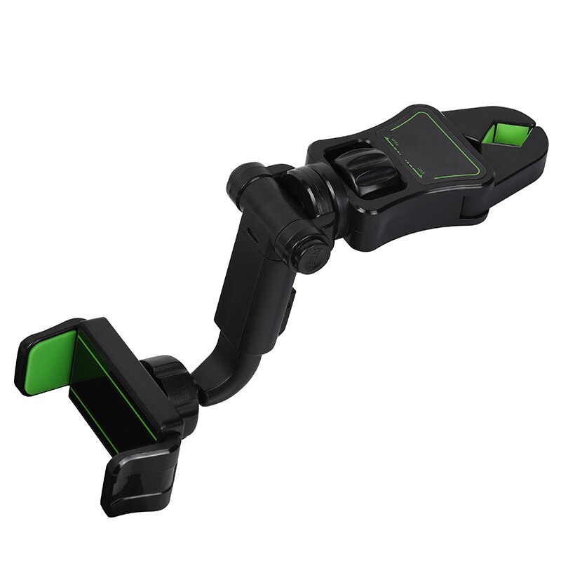 Multifunctionele Telefoon Houder Auto Dashboard Zonneklep Clip 360 Draaibaar Achteruitkijkspiegel Mount Universele Gps Bracket Stand: BLACK green A