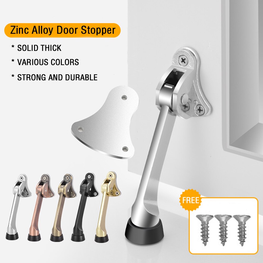Door Stopper Anti-theft Door Stopper Kick Down Home Door Holder Rubber Buffer Door Mounted Stopper For Home Tool Accessories
