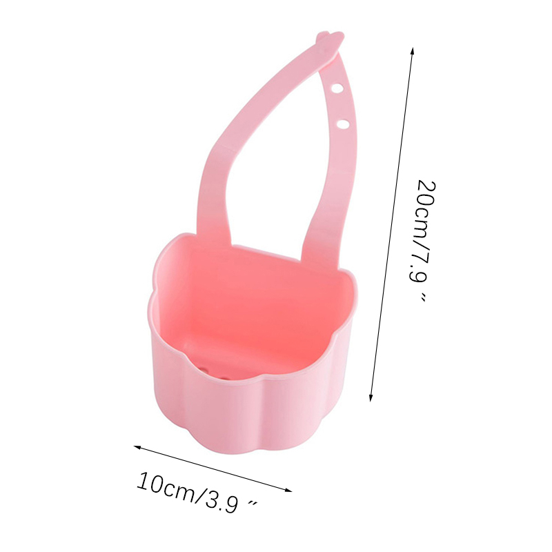 Kitchen Sink Drain Holder Adjustable Tap Holder Soap Sponge Holder Hanging Storage Basket for Bathroom Kitchen Accessories: Pink