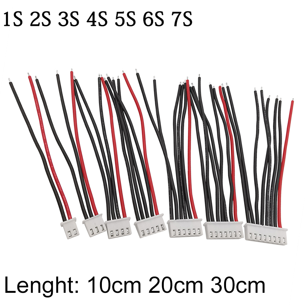 5Pcs JST XH Connectors Adapter Plug 1s 2s 3s 4s 5s 6s 7s JST-XH Balance Changer Cable 22AWG Silicone Wire for Lipo Battery