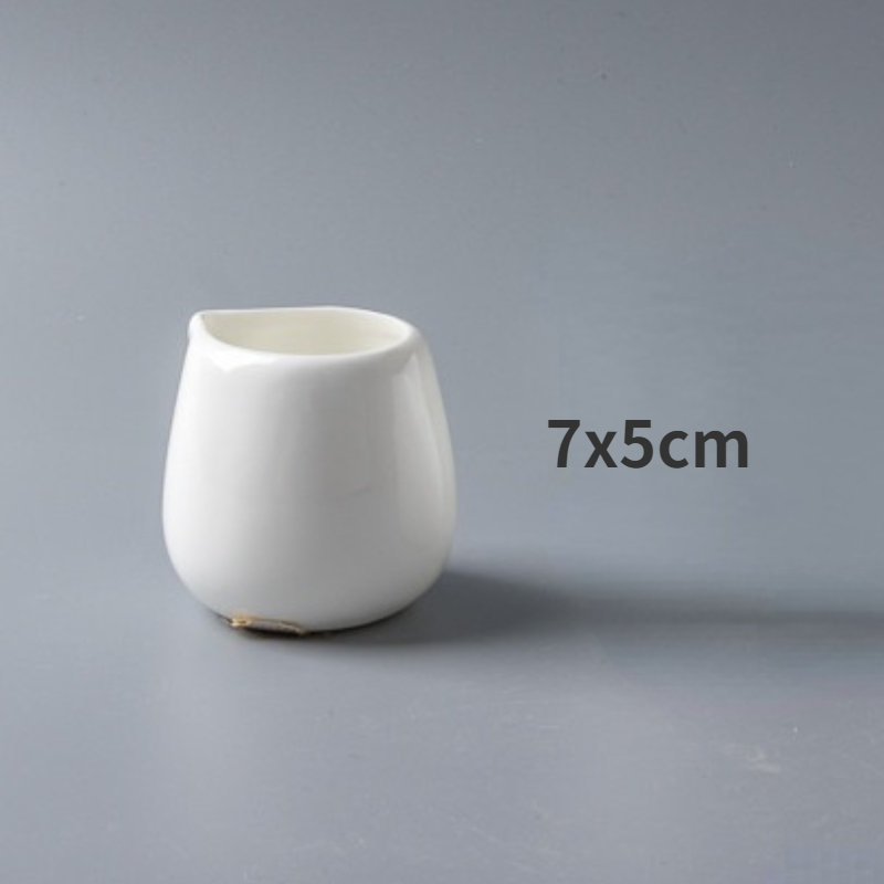 Pure White Small Milk Cup Mini Honey Milk Tank Large Restaurant Commercial Ceramic Coffee Supplies Roasted Flowers: S
