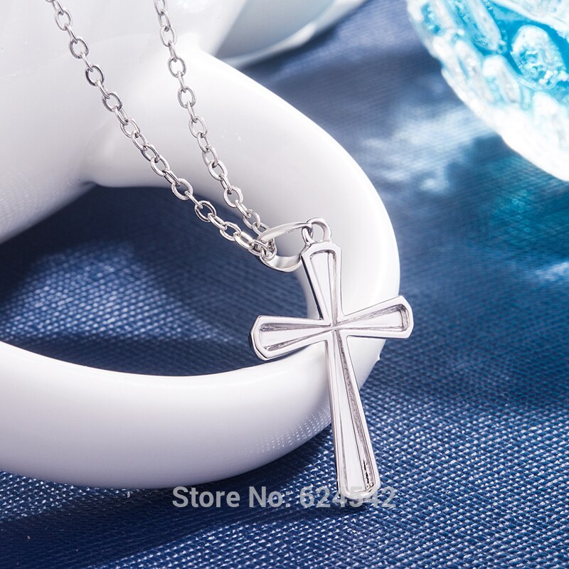 Klassische einfache 925 Sterling silber kreuz anhänger zubehör frauen 925 echten schmuck