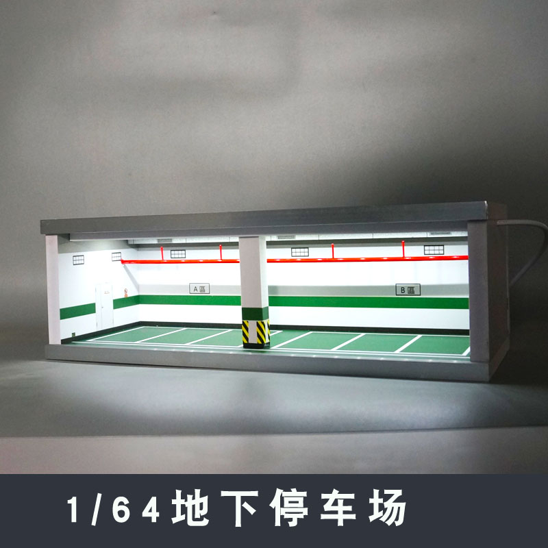 6 Ruimtes 1/64 Ondergrondse Parking Garage Plaatsing Legering Model Auto Collectie Display Scène Props