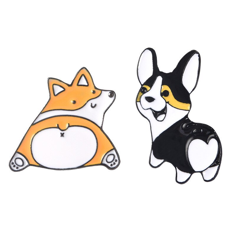 Prachtige Corgi Hart Hond Butt Pins Poppy Broches Corgi Lover Emaille Pins Reversspeldjes Voor Corgi Nerds Voor Hond