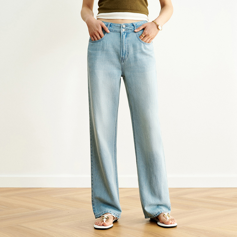 Semir Jeans Women Cool Feeling Long Pants Summer Wide Leg Pants for Trendy Looks