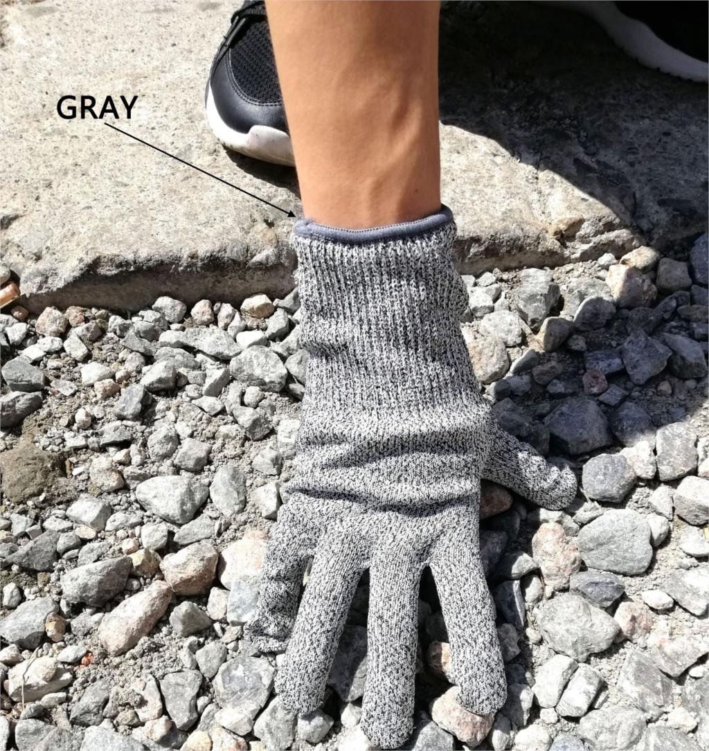 Tempdown grad 5 hppe anti-scratch anti cut proof handskar slakt träbearbetning kök trädgård fiske skär resistenta handskar  fg01: Grå / S