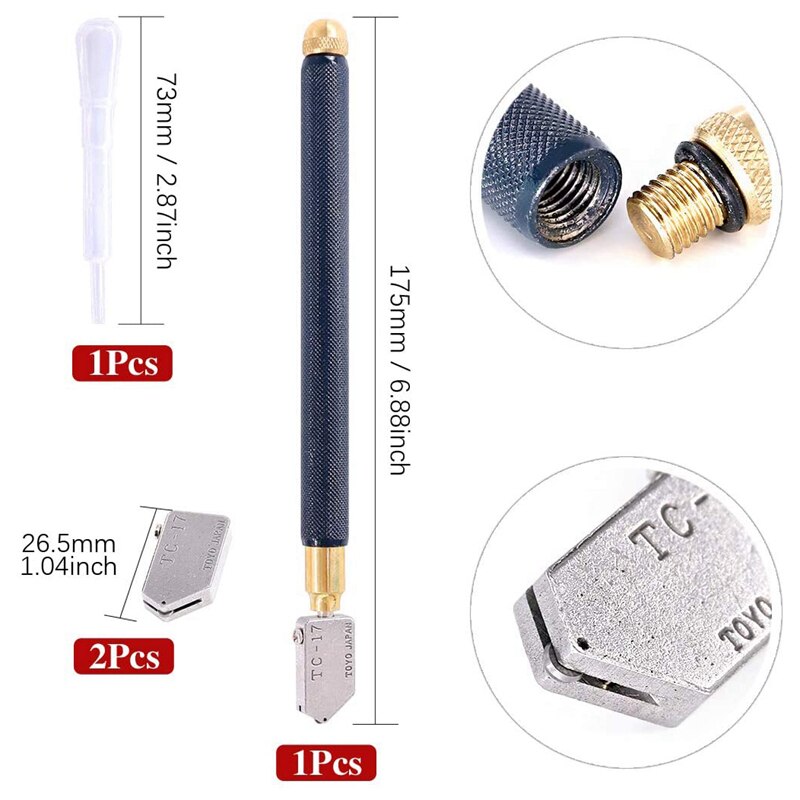 8Pcs Glass Cutting Tool Set with Glass Breaking Pliers and Glass Cutter Tool Glass Tool Kit