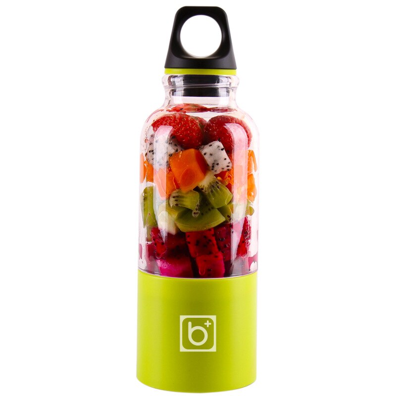 Vaso exprimidor portátil de 500ml, recargable por USB, eléctrico, automático, para Bingo, verduras, frutas, herramientas para jugo, taza batidora, Botella Mezcladora: Green