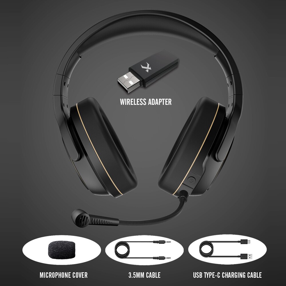 XIBERIA G01 2.4GHz Wireless Gaming Headset Game Headphones Stereo Music Super Bass AUX-IN 3.5mm Wired Headphone for phone PC TV