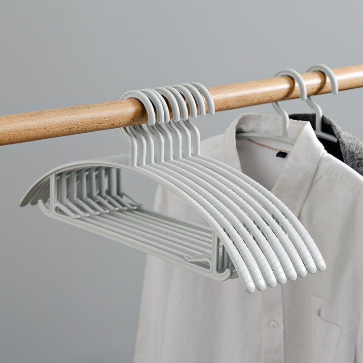 Cintres antidérapants pour vêtements, 10 pièces/ensemble, cintre en plastique épais, Anti-déformation, pour la maison: A-gray