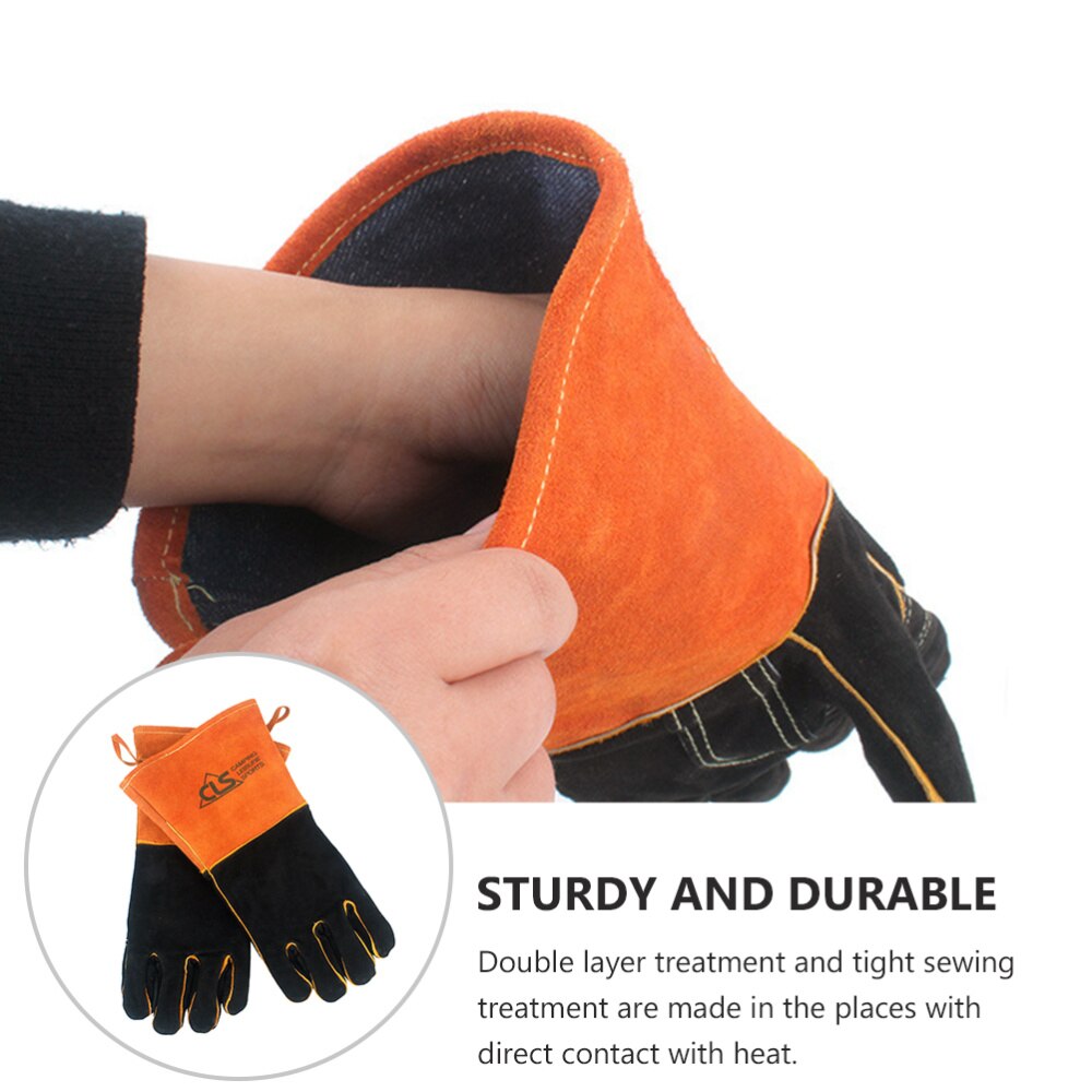 1 Pair Sturdy Gloves Camping Glove BBQ Gloves for Heat Insulation Camping