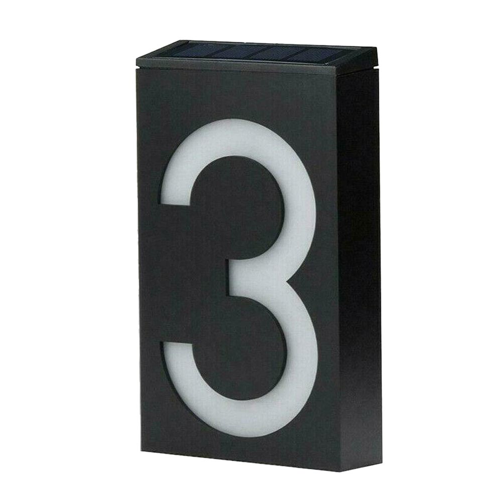 LED Solar Power Light Sign House Number Door Address Plaque Outdoor Wall Lamp Number Digits Plate Wall Sign Light Sensor