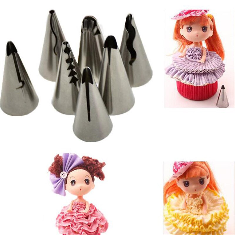 Wedding Cake Decorating Icing Stainless Steel Russian Nozzles Skirt Cake Nozzles Piping Tips Pastry Silicone Cake Tool