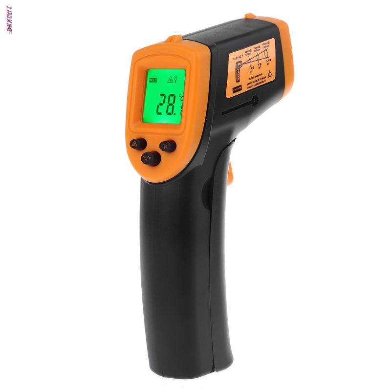 Digital HW600 Thermometer Gun ℃/℉ Industrial Pyrometer Temperature Meter -50~600℃ / -58~1122℉: YELLOW