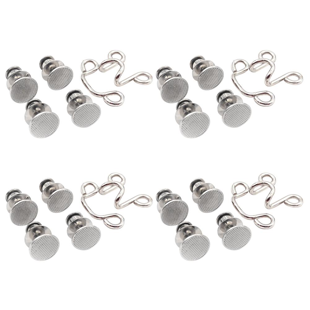 4set For Pants DIY Reusable Waistband Waist Buckle Extender Set Sewing Tools Disassembly Skirts Adjustable Jean Button Durable: Silver