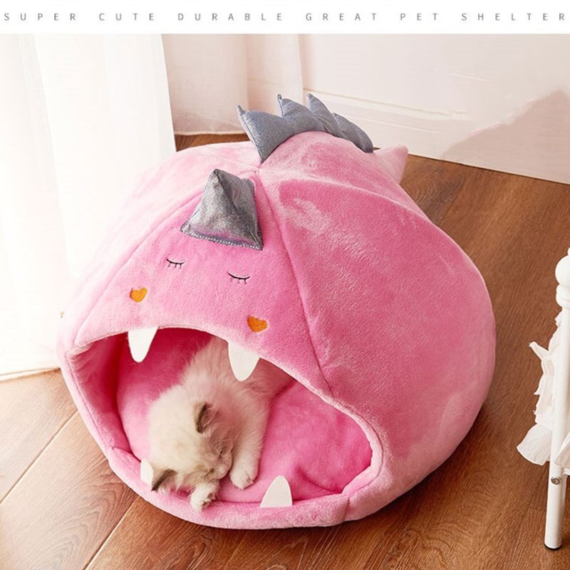 Dinosaur Shape Dog Bed Washable Removable Pet Supplies House Kennel Keeps All Seasons Warm Small Dog Teddy Universal Cat Bed