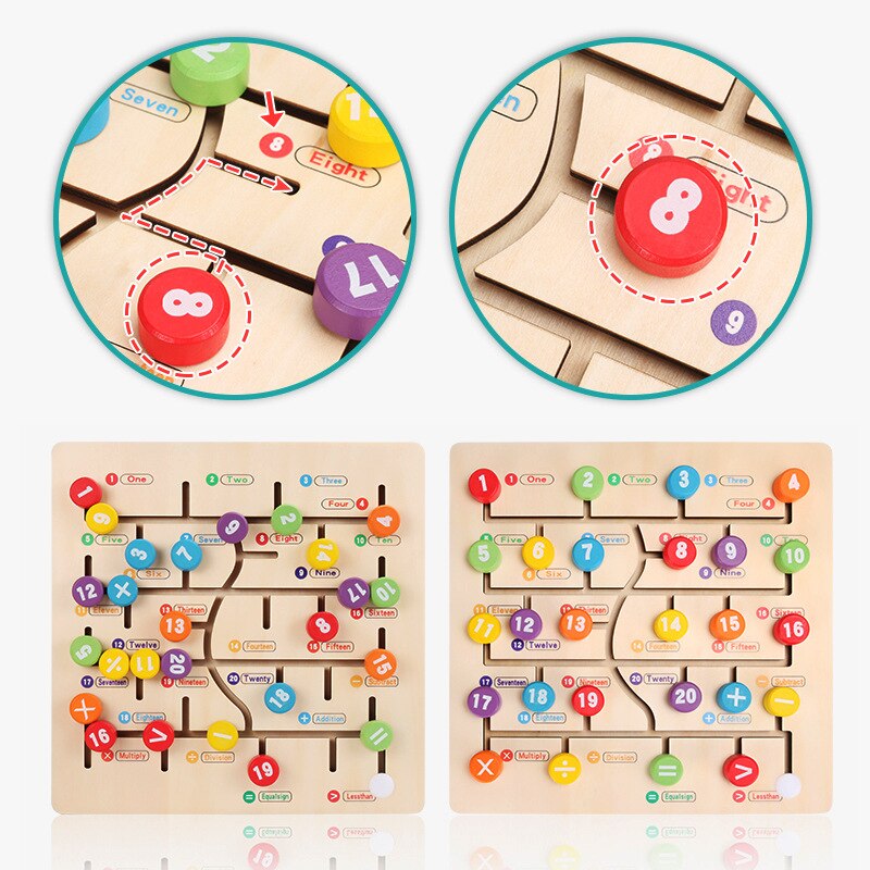 Holz Spielzeug Labyrinth Rutsche Rätsel Spielzeug für freundlicher freundlicher Baby Zahlen Buchstaben FrüHenne Bildungs Lernen Spielzeug für Kleinkind Junge Mädchen