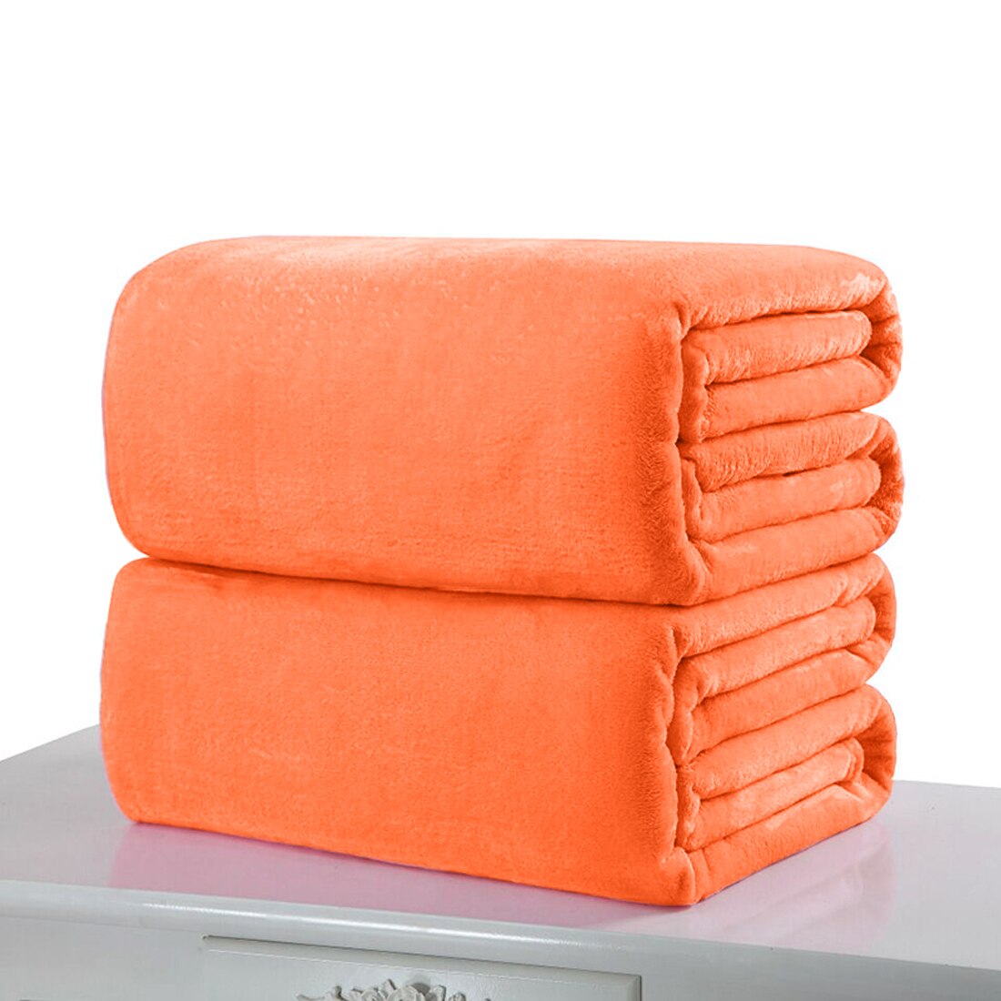 Nuttig Super Zacht Flanel Effen Sprei Deken Gooit Fleece Deken Manta Coberto Voor Slaapbank Auto Kantoor: 70x100cm / orange