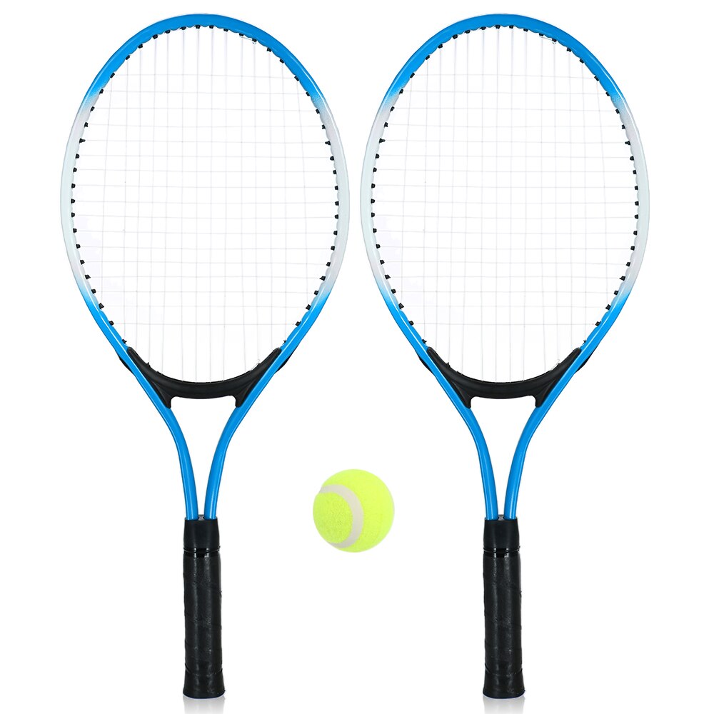 2Pcs Kids Tennis Racket String Tennis Racquets with 1 Tennis Ball and Cover Bag: Blue