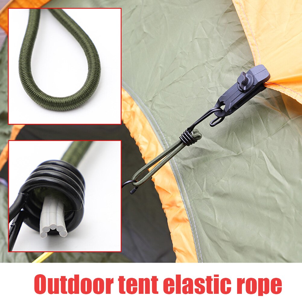 1pc elastische bungee-seile für outdoor-zelte, camping-pavillons, gepäck-stretch-schnallen, bodennägel, befestigungsgurte, wandergepäck-zeltzubehör