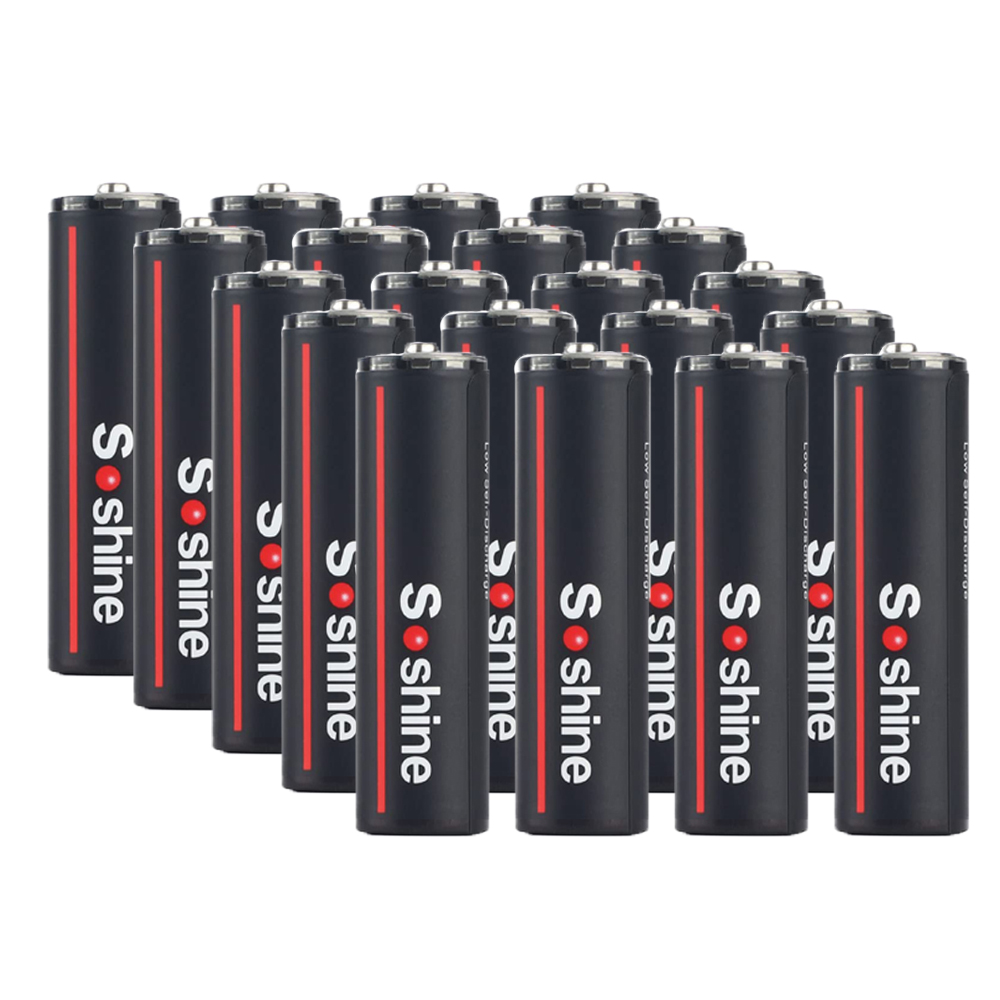 Soshine 2600 mWh USB wiederaufladbare Lithium-Batterien 1,5 V AA Li-Ion-Batterie 1200-facher Zyklus für Uhren, Fernbedienungskameras, Taschenlampe: YELLOW