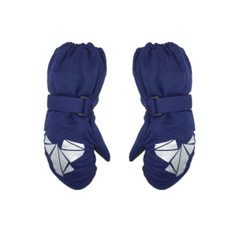 Enfants hiver gants garçons filles géométrique imprimer épais coupe-vent imperméable bébé moufles: DB