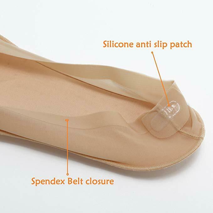 1 Pairs 3D Padded Women's Invisible No Show Nylon Socks Sponge Cushion Liner Sock Slippers