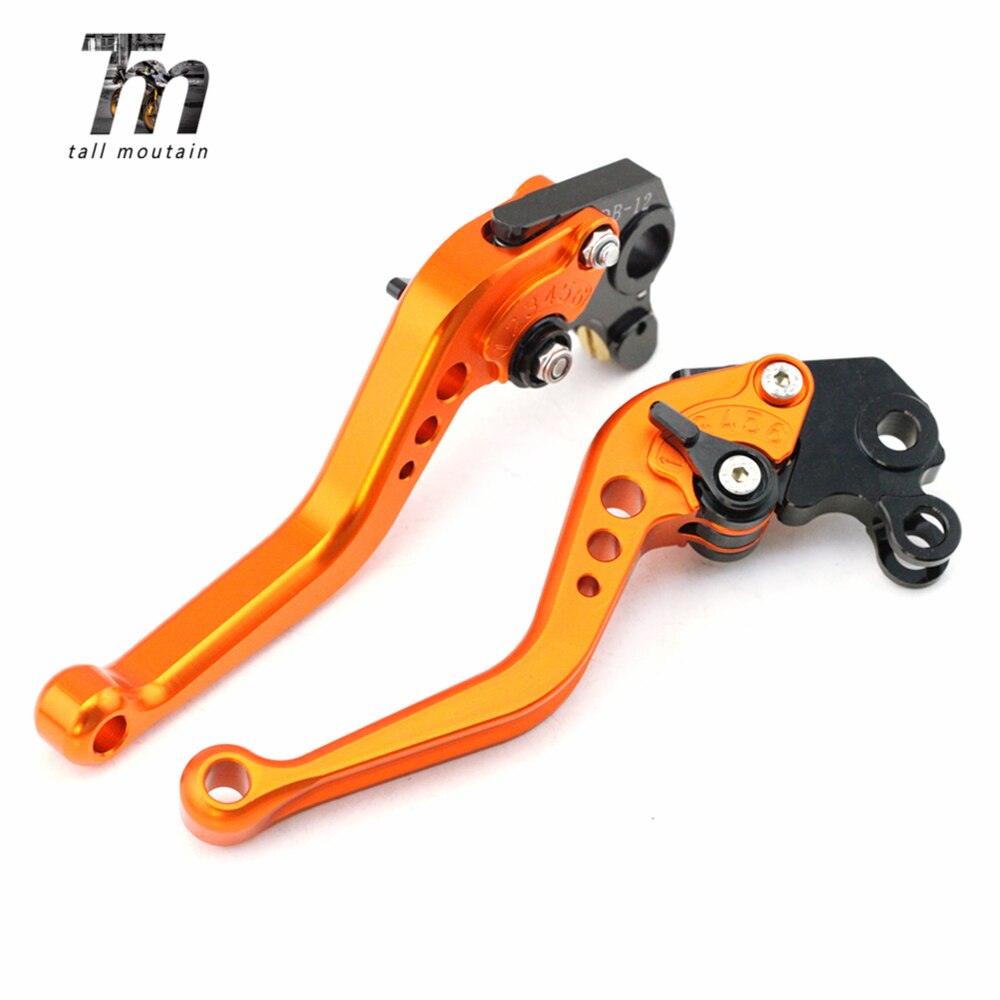 Korte/lange remkoppelingshendels voor yamaha  fz 16 fz-s 150 motoraccessoires, verstelbaar cnc: Korte oranje