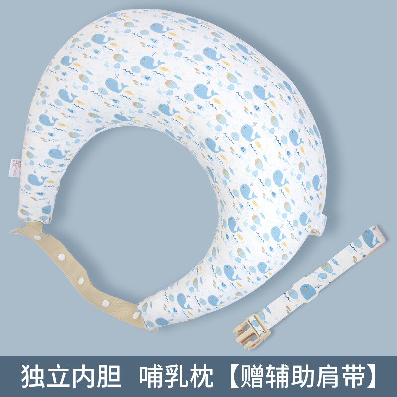 Coussins d&#39;allaitement pour bébé, housse lavable, multifonction, ajustable, pour nourrissons: Blue whale 2