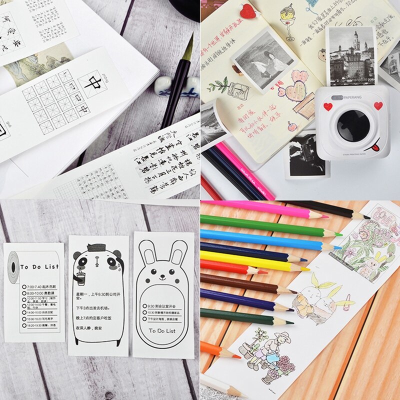 Mini Portable Thermal Printer Photo Pocket Photo 300dpi Printing With 1Roller Paper Wireless Bluetooth Student Printers School