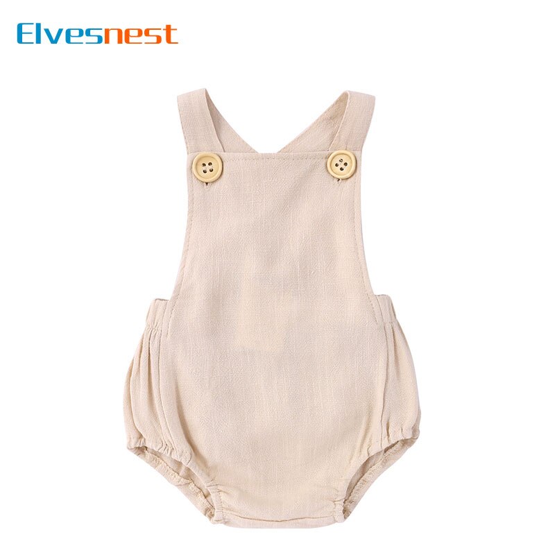 Ropa de verano para bebés y niñas, ropa de Color sólido para recién nacidos, monos de algodón sin mangas con cuello cuadrado, ropa para bebés de 0 a 24 meses