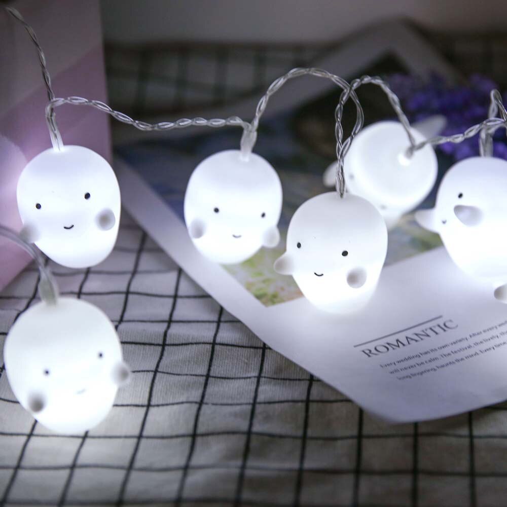 10 led-celleboks dekorative lysstrenger søt spøkelses dekorativ lampe