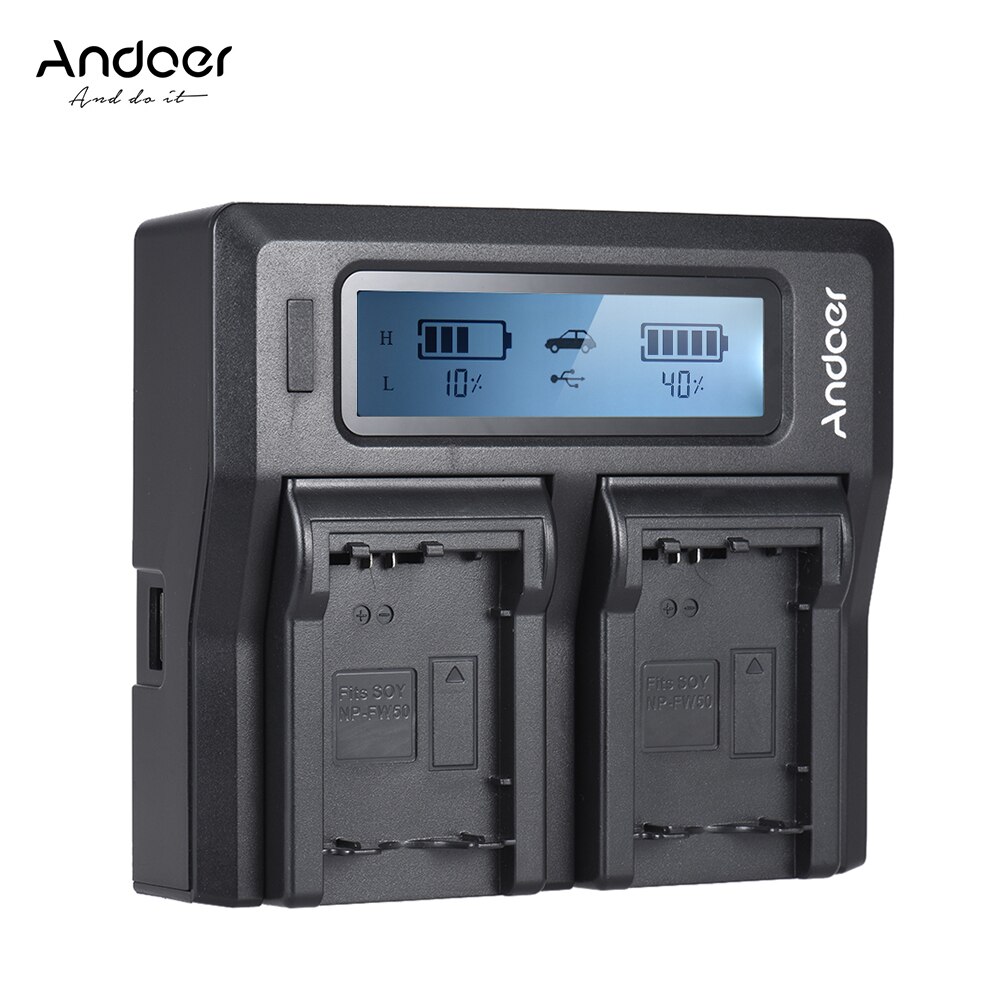 Andoer NP-F970 für Sony NP-F550/F750/F950/NP-FM50/FM500H/QM71 Dual Channel Digital Kamera Batterie ladegerät w/LCD Display