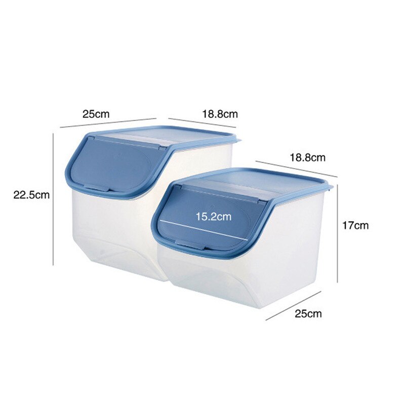 Storage Box Container Kitchen Rice Fruit Storage Box Barrel Grain Large Capacity Candy Snack Dry Grain Food Boxes Slide Cover @C