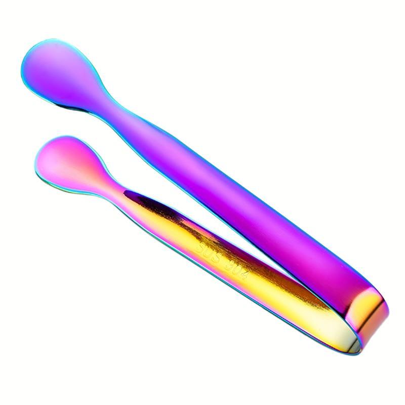 Stainless Steel Ice Cube Clip Ice Tong Bread Food BBQ Clip Barbecue Clip Ice Clamp Tool Bar Kitchen Accessories Food Tongs: Multicolor